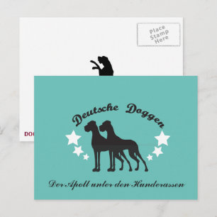 Deutsche Doggen Beschriftet Postkarte