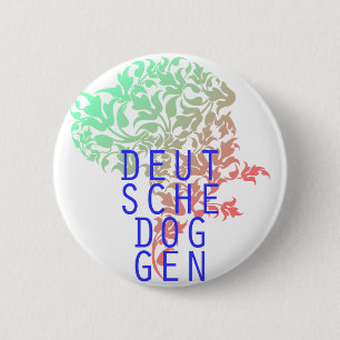 Deutsche Doggen Blatt Kopf Button