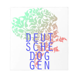Deutsche Doggen Blatt Kopf Notizblock