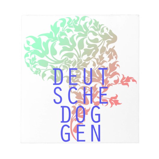 Deutsche Doggen Blatt Kopf Notizblock (Vorderseite)
