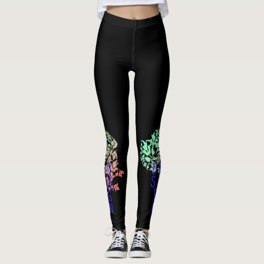 Deutsche Doggen blumig Leggings (Vorderseite)