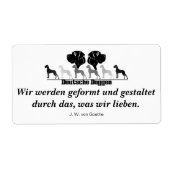Deutsche Doggen Briefaufkleber (Vorne)