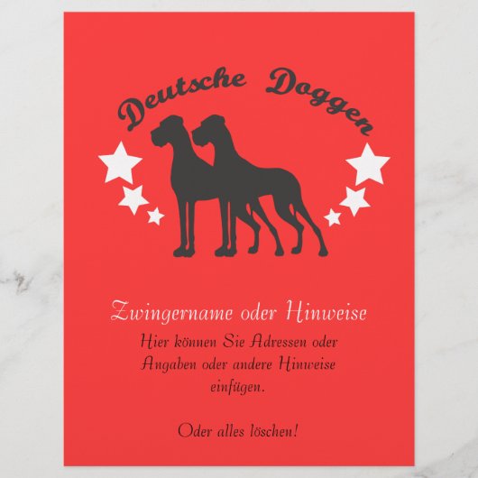 Deutsche Doggen Flyer (Vorne)