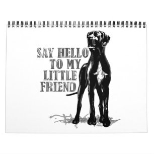 Deutsche-Doggen-Kalender-Zitate schwarz / Weiß Kalender