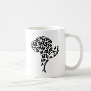 Deutsche Doggen Kopf Illustration Blatt Kaffeetasse