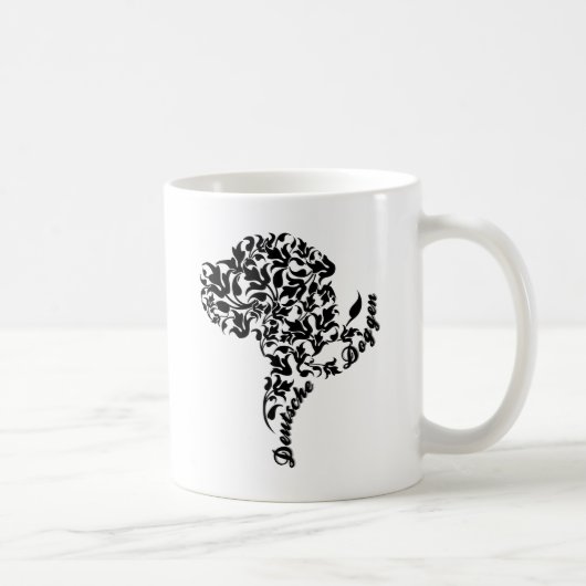 Deutsche Doggen Kopf Illustration Blatt Kaffeetasse (Rechts)