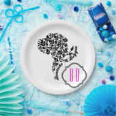 Deutsche Doggen Kopf Illustration Blatt Pappteller (Party)