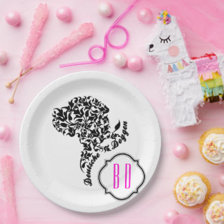 Deutsche Doggen Kopf Illustration Blatt Pappteller