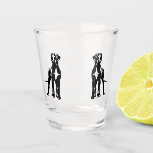 Deutsche Doggen Paar Schnapsglas