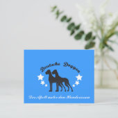 Deutsche Doggen Postkarte (Stehend Vorderseite)