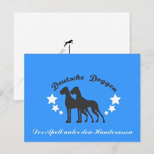 Deutsche Doggen Postkarte (Vorne/Hinten)