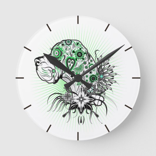Deutsche Doggen Runde Wanduhr (Vorderseite)