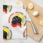 Deutsche Doggen Schwarz Rot Gold Geschirrtuch (Viertel Falte)