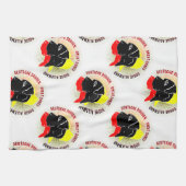 Deutsche Doggen Schwarz Rot Gold Geschirrtuch (Horizontal)
