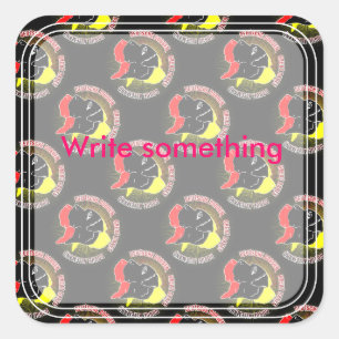 Deutsche Doggen Schwarz Rot Gold Quadratischer Aufkleber