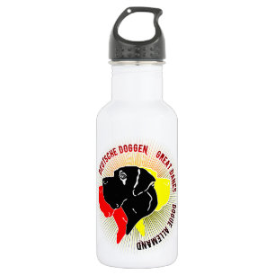 Deutsche Doggen Schwarz Rot Gold Trinkflasche
