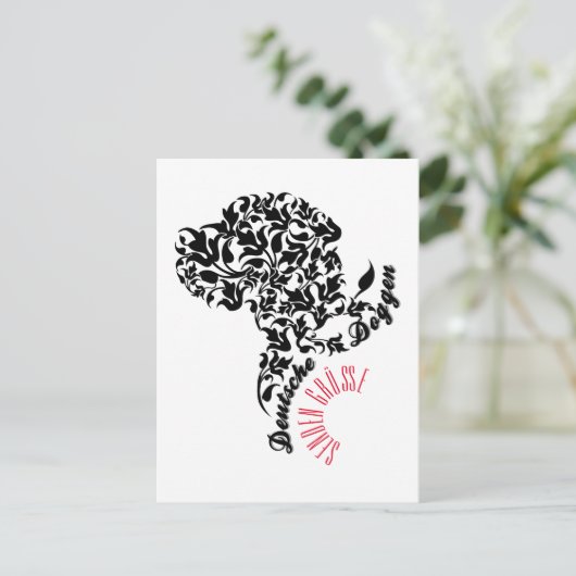 Deutsche Doggen senden Grüße Postkarte (Stehend Vorderseite)