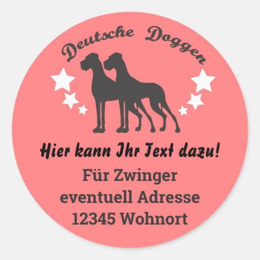 Deutsche Doggen Sticker Deutsch (Vorderseite)