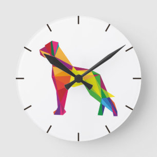Deutsche Doggen-Uhr abstrakt Runde Wanduhr