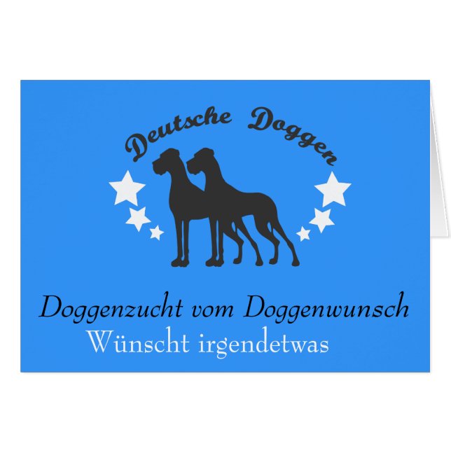 Deutsche Doggen und Text (Vorderseite (Horizontal))