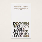 Deutsche Doggen Visitenkarte (deutsch) (Vorderseite)