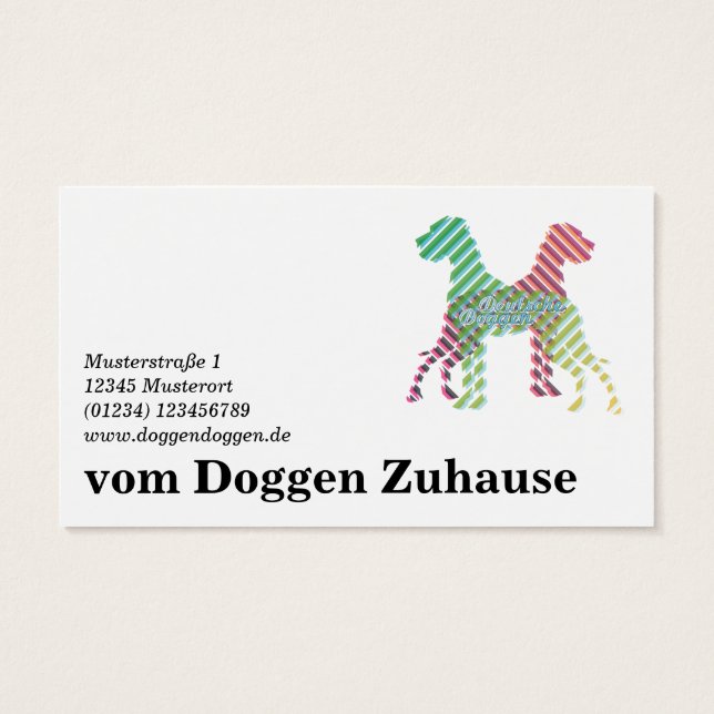 Deutsche Doggen Visitenkarten (Rückseite)