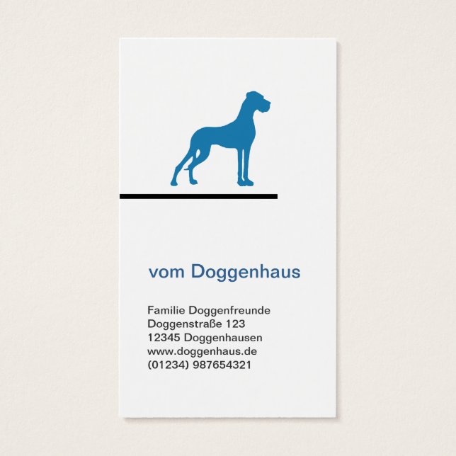Deutsche Doggen Visitenkarten (Rückseite)