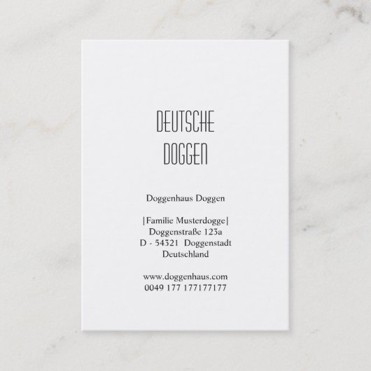 Deutsche Doggen Visitenkarten Visitenkarte (Vorderseite)