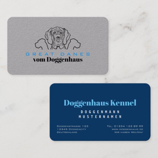 Deutsche Doggen Visitenkarten Visitenkarte (Vorne/Hinten)