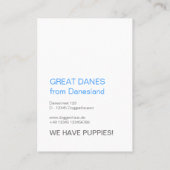 Deutsche Doggen Visitenkarten Visitenkarte (Rückseite)