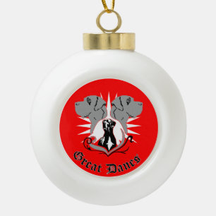 Deutsche Doggen Weihnachten Keramik Kugel-Ornament