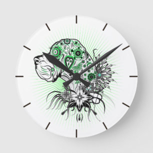 Deutsche Doggenuhr Runde Wanduhr