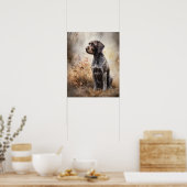 Deutsche Drahthaar Dog Art Print Poster (Küche)