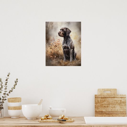 Deutsche Drahthaar Dog Art Print Poster (Küche)