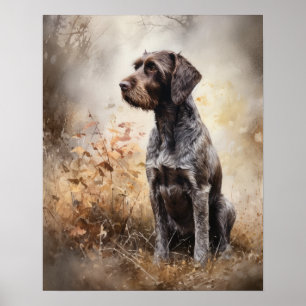 Deutsche Drahthaar Dog Art Print Poster