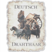 Deutsche Drahthaar Pointer Aufkleber (Vorderseite)