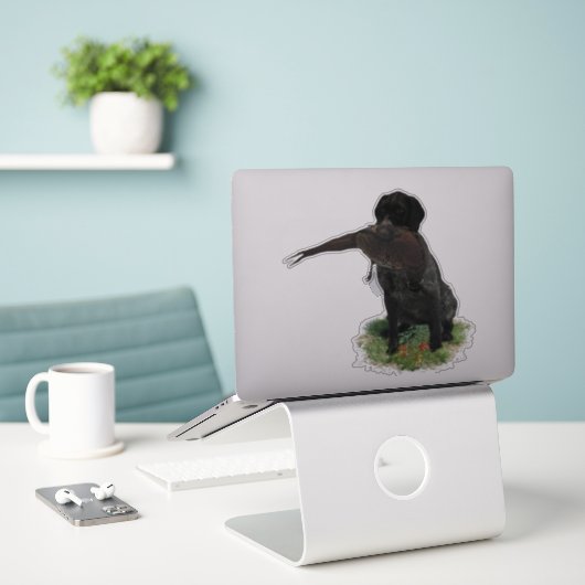 Deutsche Drahthaar Pointer Aufkleber (Laptop auf Schreibtisch)
