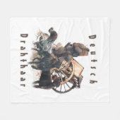 Deutsche Drahthaar Pointer-Aufkleber-Papierplatte Fleecedecke (Vorderseite (Horizontal))