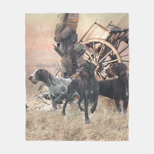 Deutsche Drahthaar Pointer-Aufkleber-Papierplatte Fleecedecke (Vorderseite)