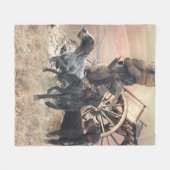 Deutsche Drahthaar Pointer-Aufkleber-Papierplatte Fleecedecke (Vorderseite (Horizontal))