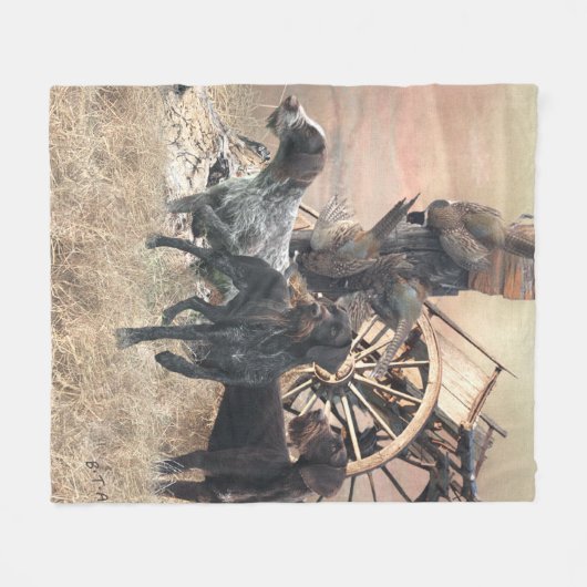 Deutsche Drahthaar Pointer-Aufkleber-Papierplatte Fleecedecke (Vorderseite (Horizontal))