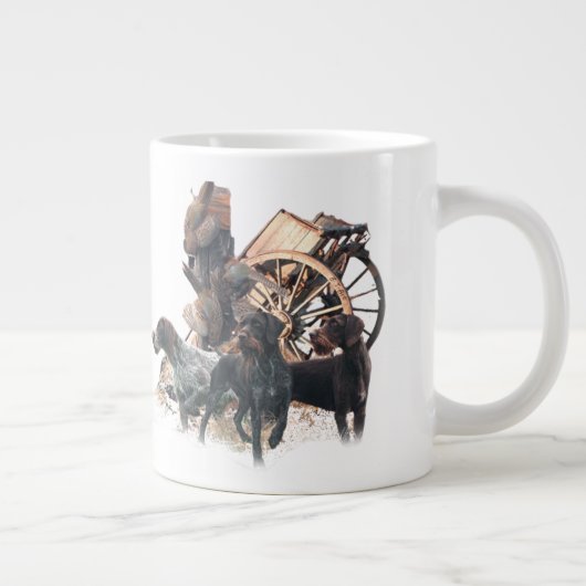 Deutsche Drahthaar Pointer-Aufkleber-Papierplatte Jumbo-Tasse (Rechts)