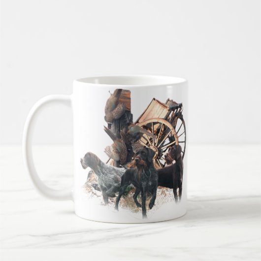 Deutsche Drahthaar Pointer-Aufkleber-Papierplatte Kaffeetasse (Links)