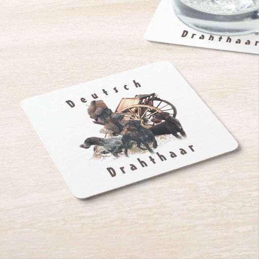 Deutsche Drahthaar Pointer-Aufkleber-Papierplatte Rechteckiger Pappuntersetzer (angewinkelt)