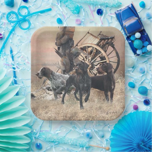 Deutsche Drahthaar Pointer Aufkleber Pappteller (Party)