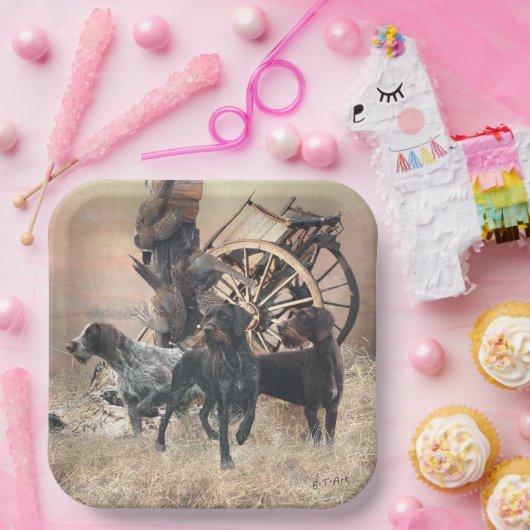 Deutsche Drahthaar Pointer Aufkleber Pappteller (Party)