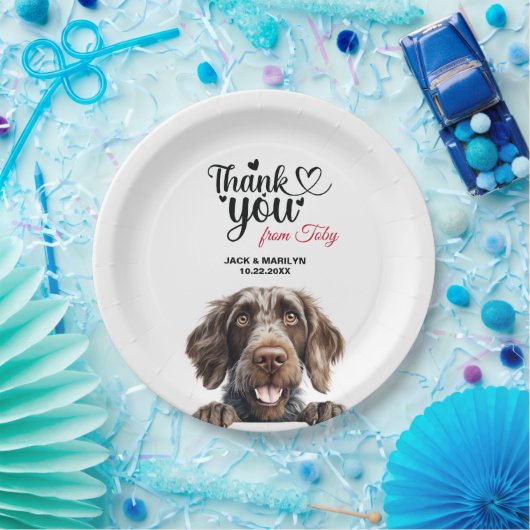 Deutsche Drahthaar Pointer Dog Hochzeitsempfang Pappteller (Party)