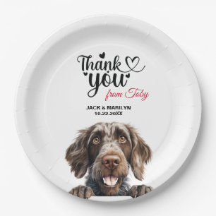 Deutsche Drahthaar Pointer Dog Hochzeitsempfang Pappteller