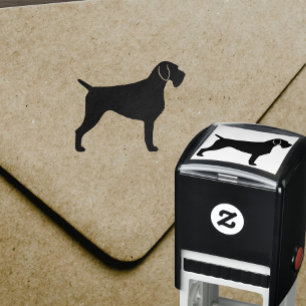 Deutsche Drahthaar Pointer Dog Rasse Silhouette Permastempel