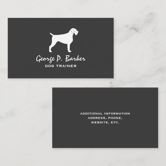 Deutsche Drahthaar Pointer Dog Rasse Silhouette Visitenkarte (Vorne/Hinten)